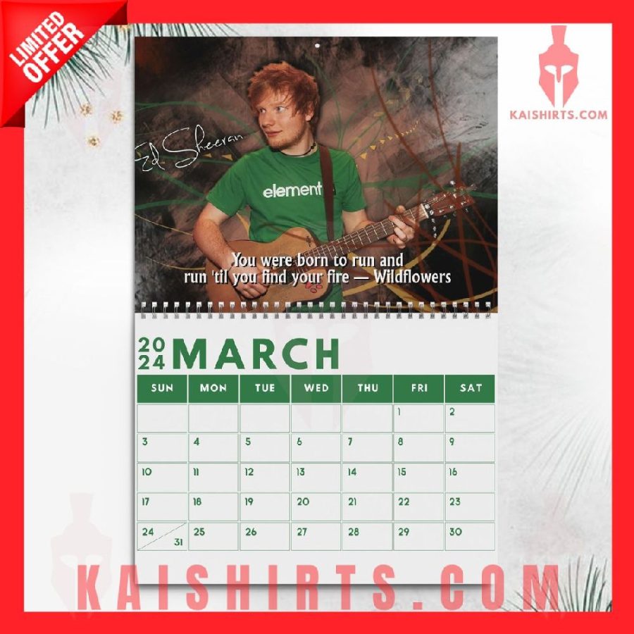 Ed Sheeran 2024 Wall Hanging Calendar's Product Pictures - Kaishirts.com