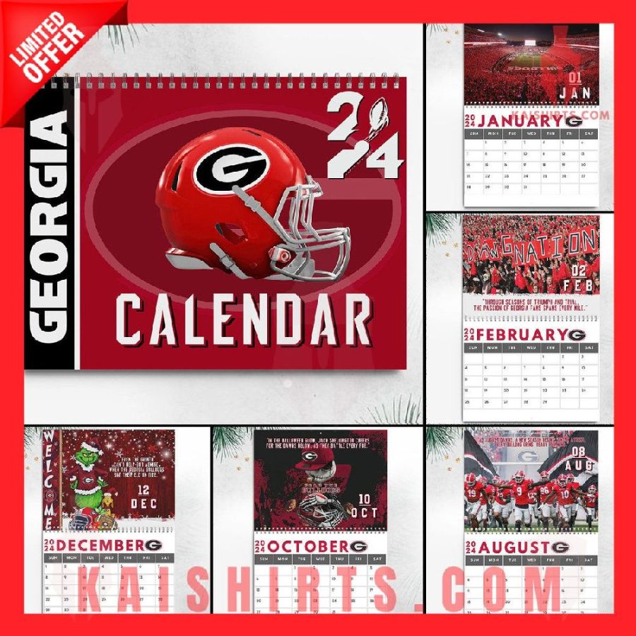 Georgia Bulldogs 2024 Wall Hanging Calendar's Product Pictures - Kaishirts.com