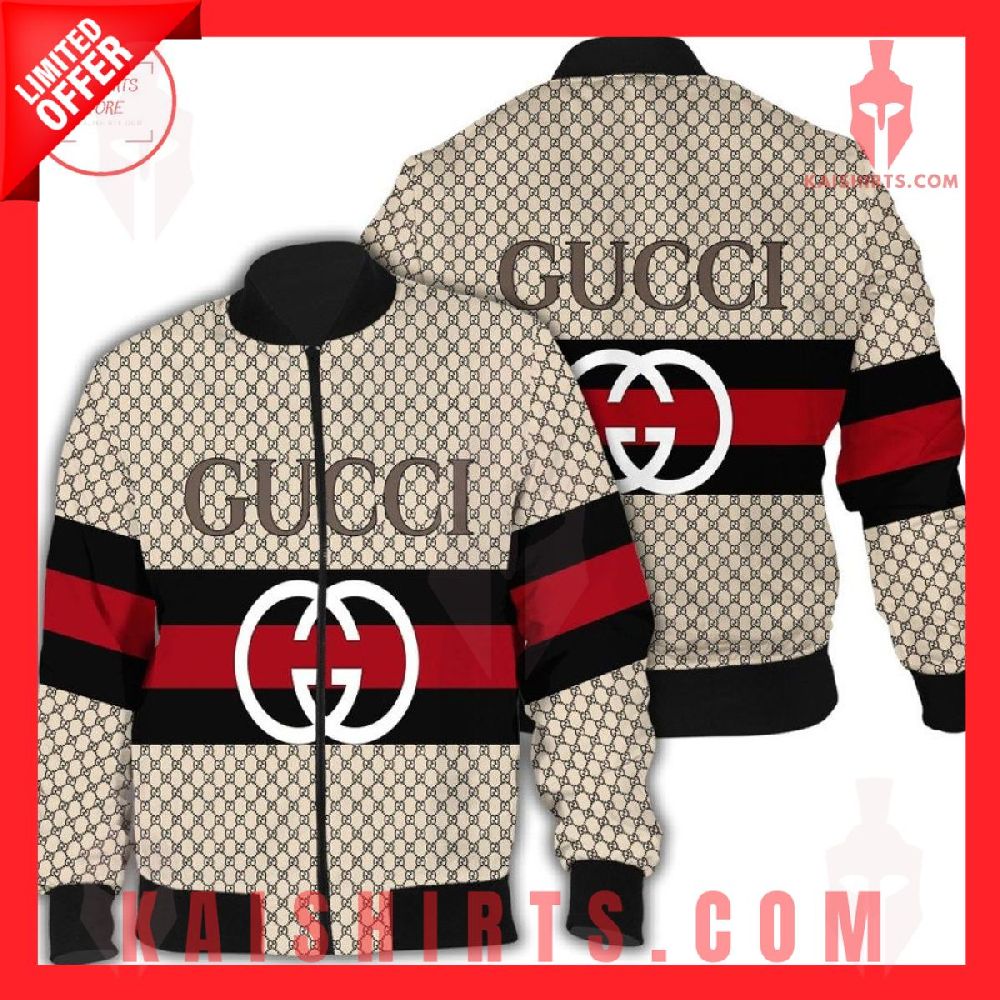 Gucci Logo Luxury Brand Pattern Bomber Jacket's Product Pictures - Kaishirts.com