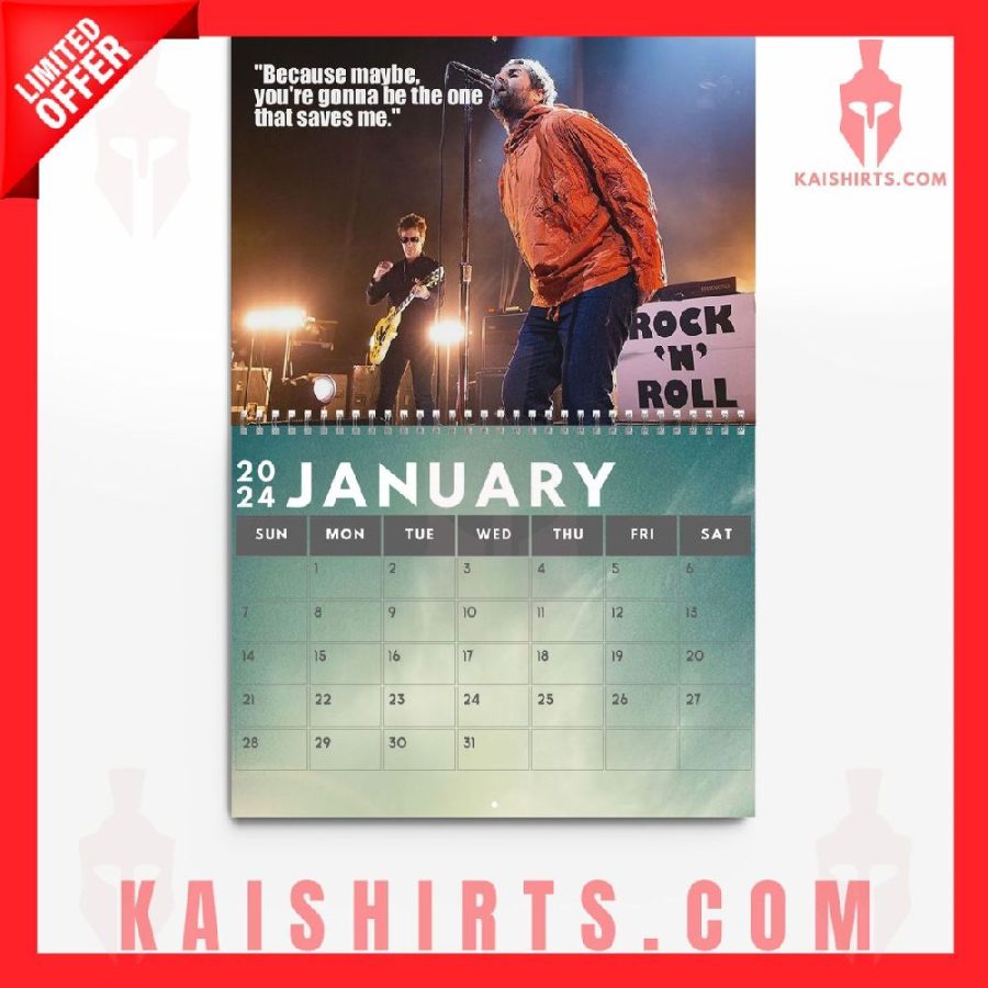 Liam Gallagher 2024 Wall Hanging Calendar's Product Pictures - Kaishirts.com