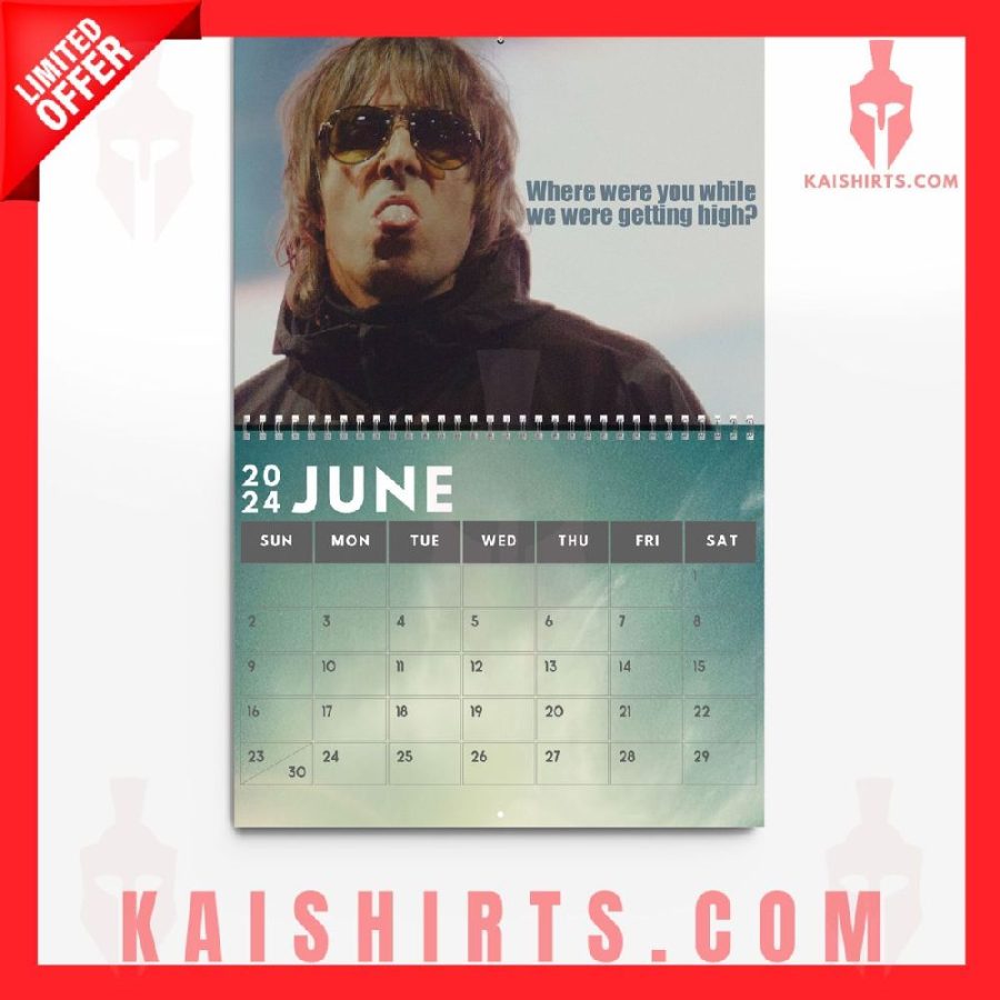 Liam Gallagher 2024 Wall Hanging Calendar's Product Pictures - Kaishirts.com