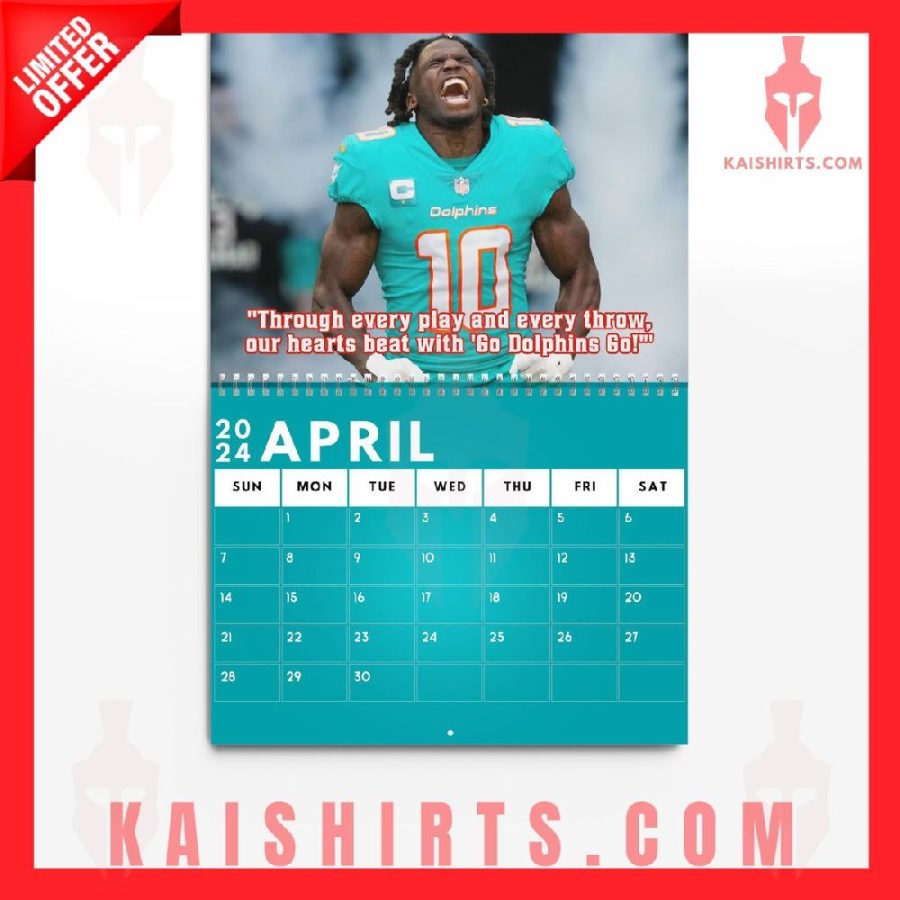 Miami Dolphins 2024 Wall Hanging Calendar's Product Pictures - Kaishirts.com