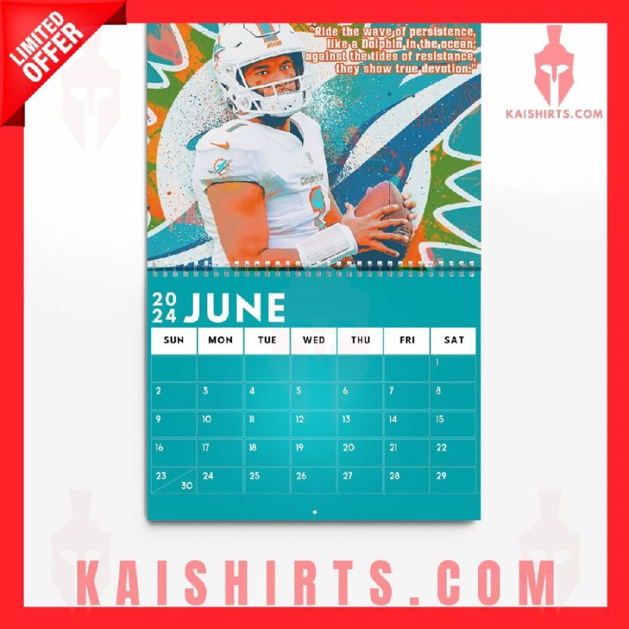 Miami Dolphins 2024 Wall Hanging Calendar's Product Pictures - Kaishirts.com