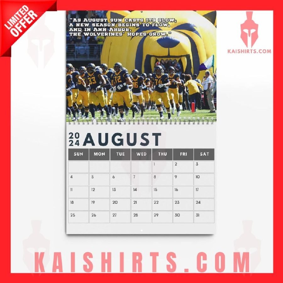 Michigan Wolverines 2024 Wall Hanging Calendar's Product Pictures - Kaishirts.com