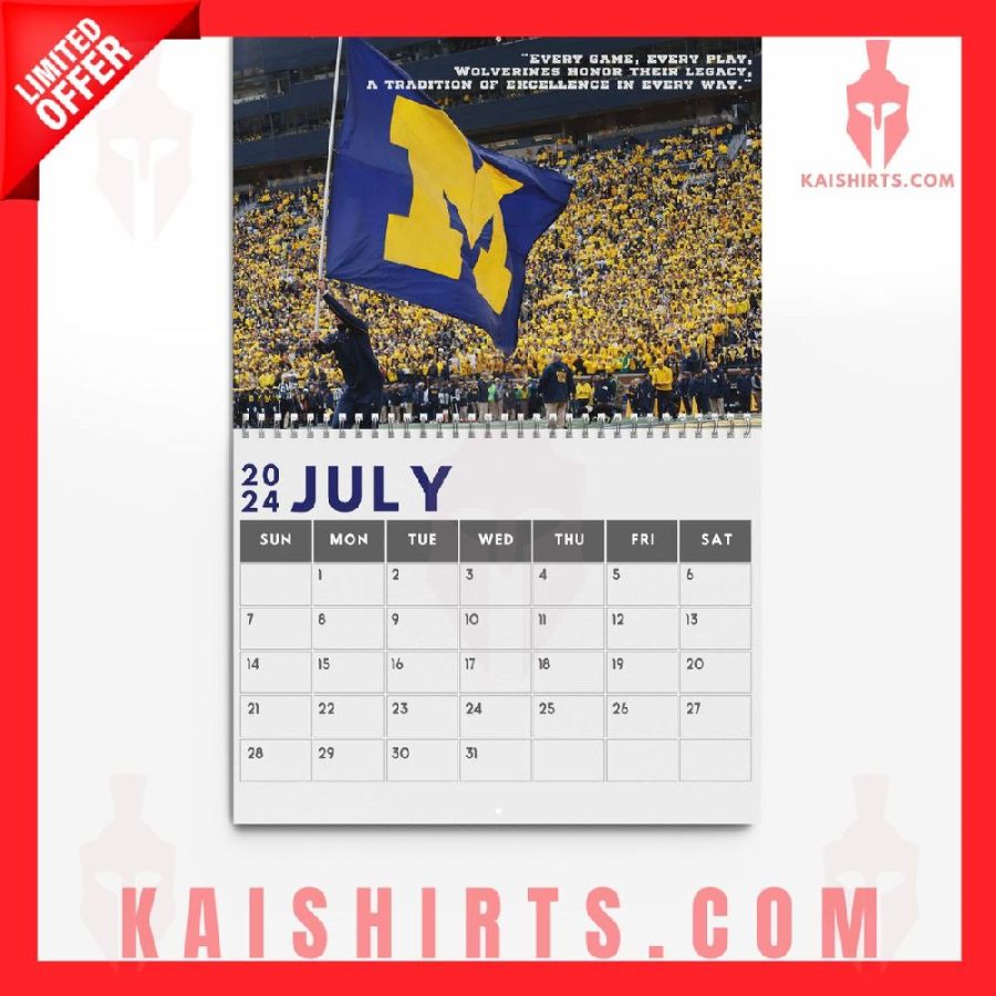 Michigan Wolverines 2024 Wall Hanging Calendar's Product Pictures - Kaishirts.com