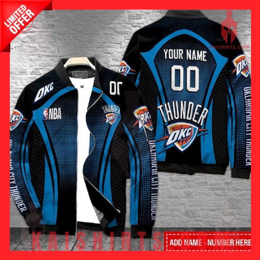 NBA Oklahoma City Thunder Personalized Bomber Jacket's Product Pictures - Kaishirts.com