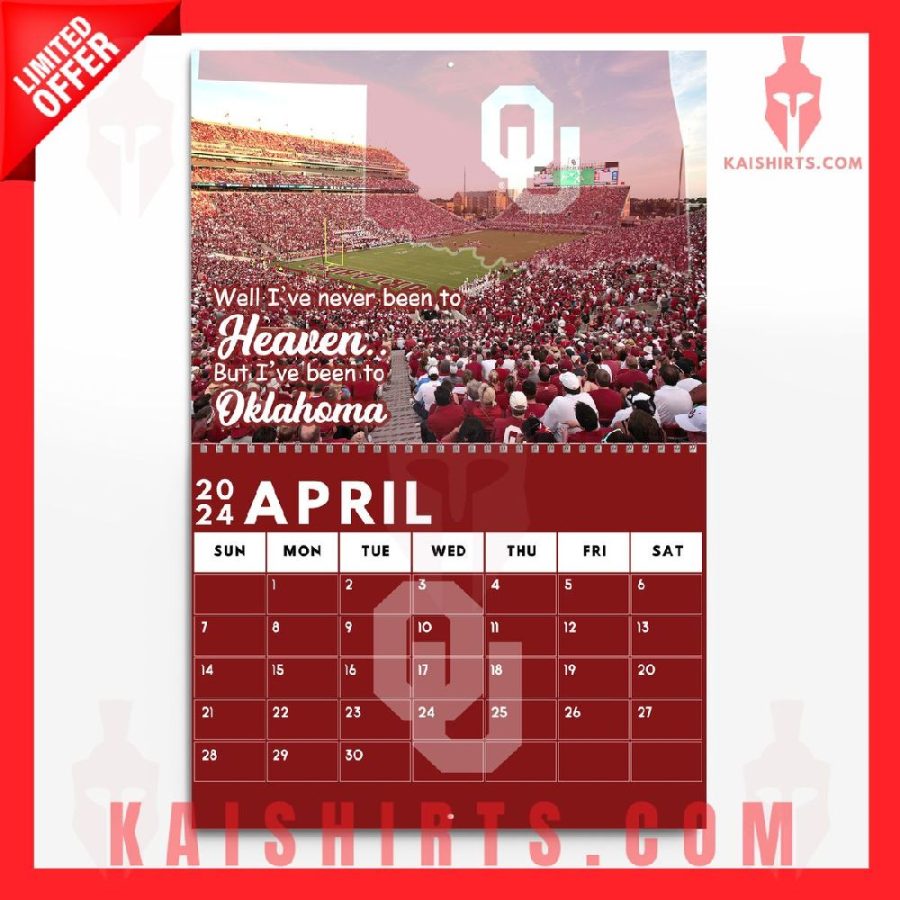 Oklahoma Sooners 2024 Wall Hanging Calendar's Product Pictures - Kaishirts.com