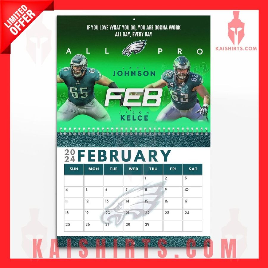 Philadelphia Eagles 2024 Wall Hanging Calendar's Product Pictures - Kaishirts.com