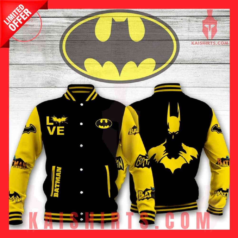 The Batman Love Dark Night Baseball Varsity Jacket's Product Pictures - Kaishirts.com