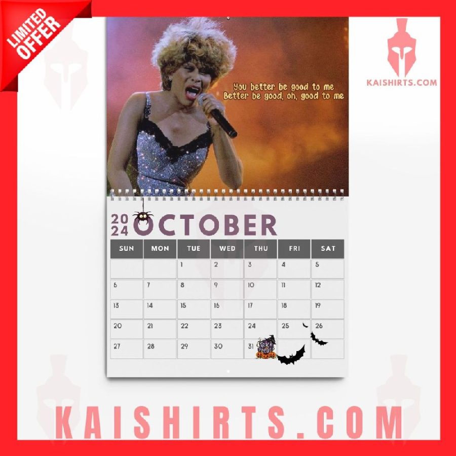 Tina Turner 2024 Wall Hanging Calendar's Product Pictures - Kaishirts.com