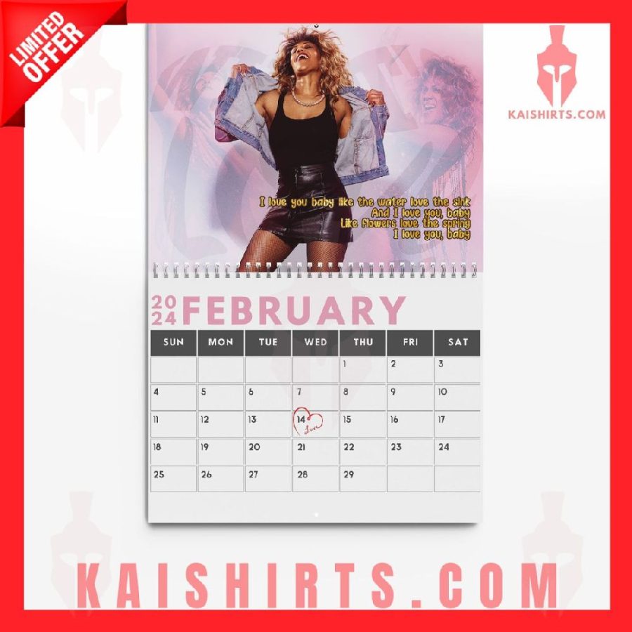 Tina Turner 2024 Wall Hanging Calendar's Product Pictures - Kaishirts.com