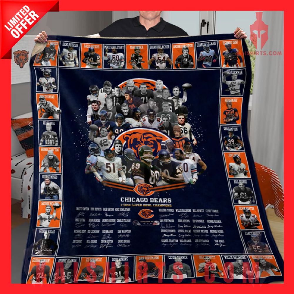 Chicago Bears NFL Team Fleece Blanket's Product Pictures - Kaishirts.com